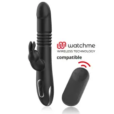 BLACK&SILVER - KENJI VIBRADOR RABBIT UP & DOWN + MANDO CONTROL REMOTO WATCHME