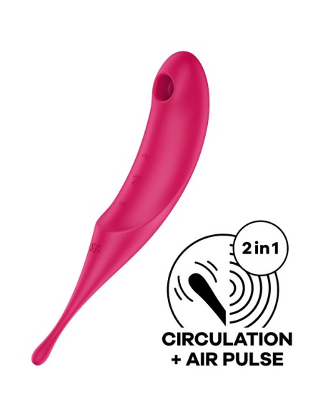 SATISFYER - TWIRLING PRO ESTIMULADOR Y VIBRADOR ROJO 