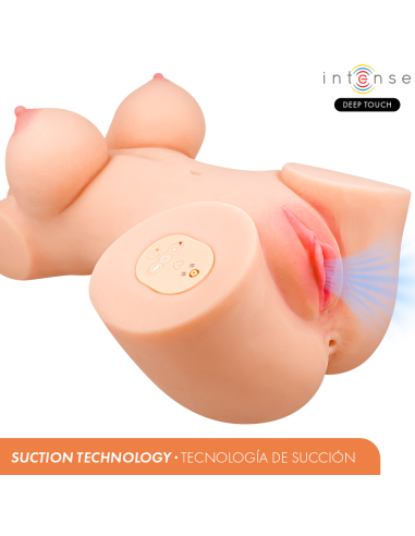 INTENSE DEEP TOUCH - VERO TORSO VAGINA CON EFECTO SUCCIÓN, CALOR, VIBRACIÓN Y VOZ CON CONTROL REMOTO 5.5 KG Muñec@s Tamaño Real
