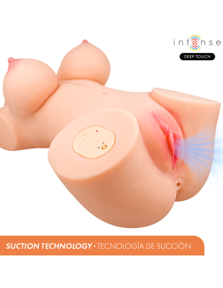 INTENSE DEEP TOUCH - VERO TORSO VAGINA CON EFECTO SUCCIÓN, CALOR, VIBRACIÓN Y VOZ CON CONTROL REMOTO 5.5 KG Muñec@s Tamaño Real