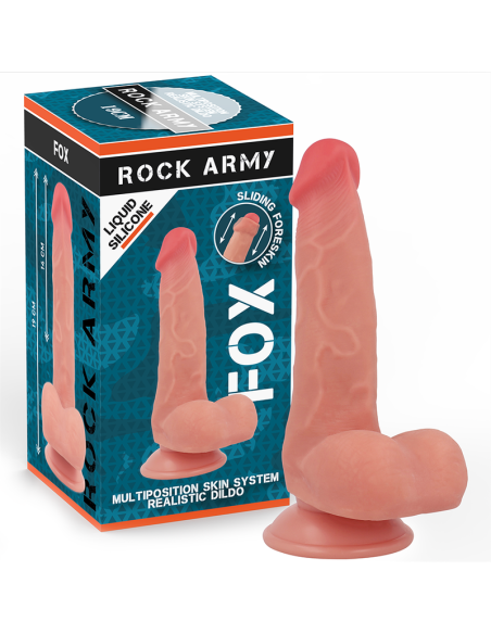 ROCKARMY - FOX DILDO REALISTA DDUAL DENSITY LIQUID SILICONE 19 CM -O- 3.2 CM Penes realísticos