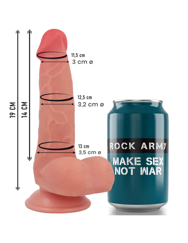 ROCKARMY - FOX DILDO REALISTA DDUAL DENSITY LIQUID SILICONE 19 CM -O- 3.2 CM Penes realísticos