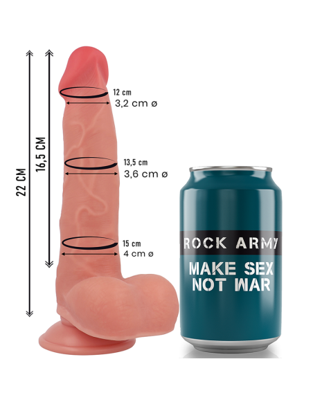 ROCKARMY - RANGER DILDO REALISTA DUAL DENSITY LIQUID SILICONE 22 CM -O- 3.6 CM Penes realísticos