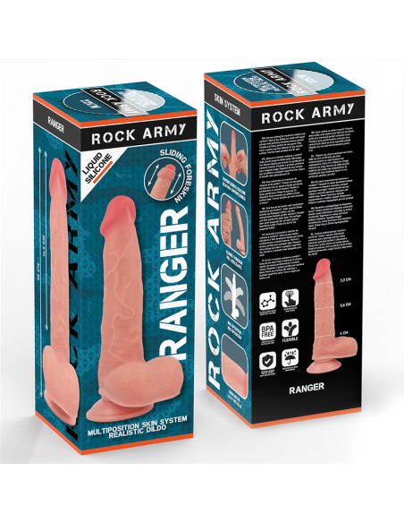 ROCKARMY - RANGER DILDO REALISTA DUAL DENSITY LIQUID SILICONE 22 CM -O- 3.6 CM Penes realísticos