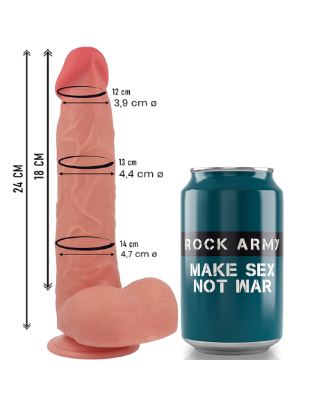 ROCKARMY - RAPTOR DILDO REALISTA DUAL DENSITY LIQUID SILICONE 24 CM -O- 4.4 CM Penes realísticos