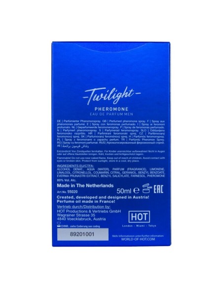 HOT - TWILIGHT PERFUME CON FEROMONAS HOMBRE 50 ML Perfumes Feromonas Masculinas