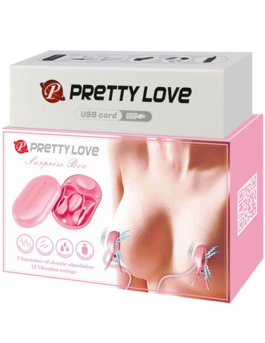 PRETTY LOVE - SURPRISE BOX PINZAS ELECTRO ESTIMULACION ROSA Electro estimulación
