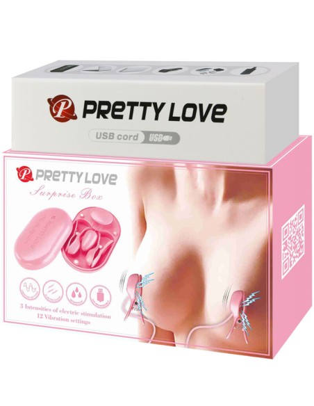 PRETTY LOVE - SURPRISE BOX PINZAS ELECTRO ESTIMULACION ROSA Electro estimulación
