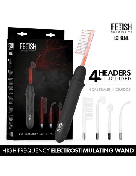 FETISH SUBMISSIVE - VIBRADOR WAND ELECTROESTIMULACIÓN ALTA FRECUENCIA Electro estimulación