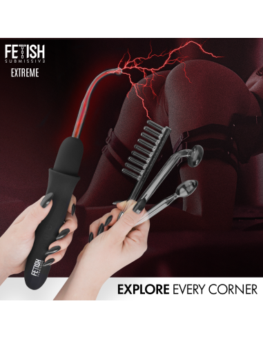 FETISH SUBMISSIVE - VIBRADOR WAND ELECTROESTIMULACIÓN ALTA FRECUENCIA Electro estimulación