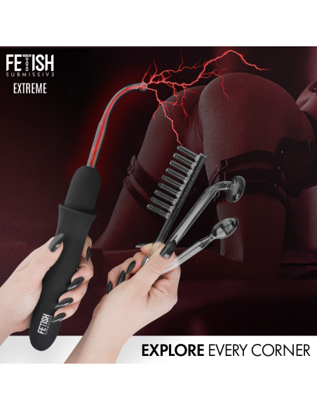 FETISH SUBMISSIVE - VIBRADOR WAND ELECTROESTIMULACIÓN ALTA FRECUENCIA Electro estimulación