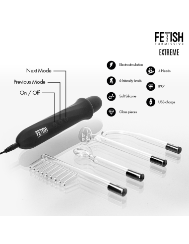 FETISH SUBMISSIVE - VIBRADOR WAND ELECTROESTIMULACIÓN ALTA FRECUENCIA Electro estimulación