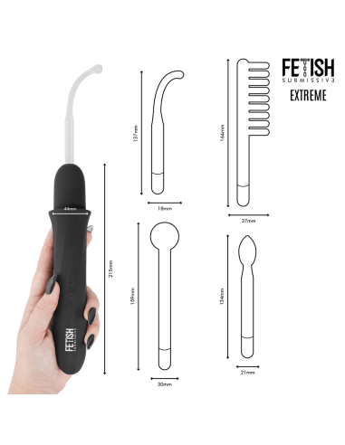 FETISH SUBMISSIVE - VIBRADOR WAND ELECTROESTIMULACIÓN ALTA FRECUENCIA Electro estimulación