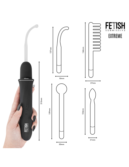 FETISH SUBMISSIVE - VIBRADOR WAND ELECTROESTIMULACIÓN ALTA FRECUENCIA Electro estimulación