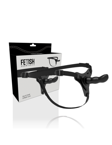 FETISH SUBMISSIVE HARNESS - SILICONA NEGRO G-SPOT 16 CM Arneses sin Vibración