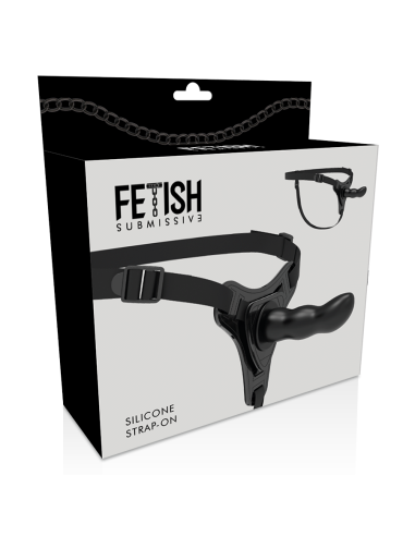 FETISH SUBMISSIVE HARNESS - SILICONA NEGRO G-SPOT 16 CM Arneses sin Vibración