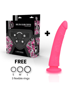 DELTA CLUB - TOYS ARNES + DILDO ROSA SILICONA MEDICA 17 CM -O- 3 CM 2