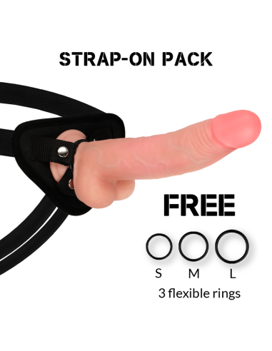 ROCKARMY - ARNÉS + DUAL DENSITY LEOPARD DILDO REALISTA 23 CM -O- 4.77 CM Penes realísticos