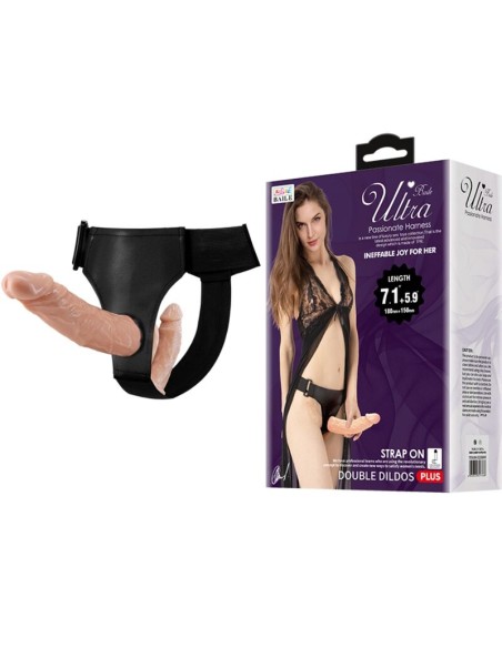 BAILE - ULTRA PASSIONATE HARNESS DOBLES DILDOS CON ARNÉS Arneses sin Vibración
