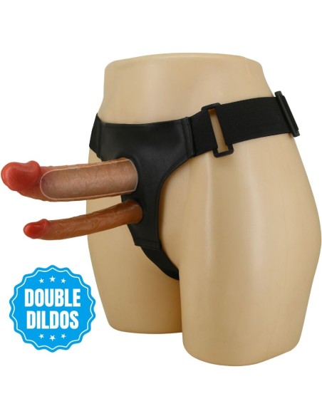 PRETTY LOVE - KEAVEN HARNESS BRIEFS UNIVERSAL & COMFORTABLE DOBLE DILDO Penes dobles
