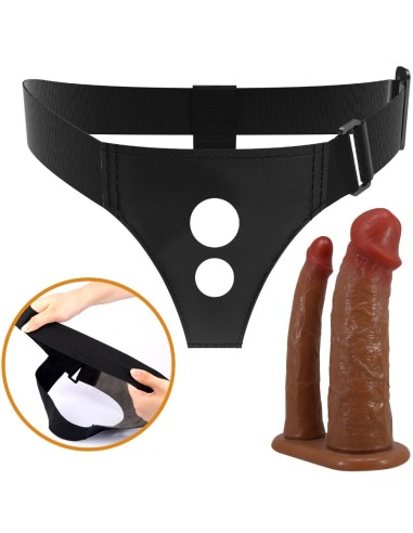 PRETTY LOVE - KEAVEN HARNESS BRIEFS UNIVERSAL & COMFORTABLE DOBLE DILDO Penes dobles