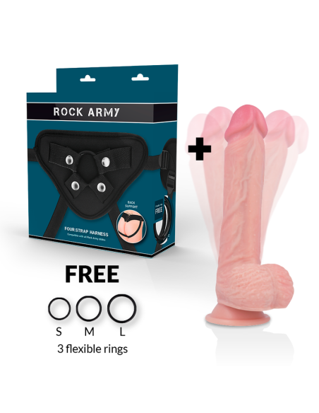 ROCKARMY - ARNES + HAWK ROTADOR Y VIBRADOR 22 CM -O- 4.6 CM Arneses con Vibración