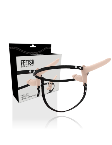 FETISH SUBMISSIVE HARNESS - DOBLE PENETRACIÓN VIBRADOR FLESH UP Arneses Dobles