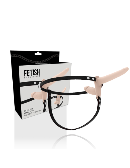 FETISH SUBMISSIVE HARNESS - DOBLE PENETRACIÓN VIBRADOR FLESH UP Arneses Dobles