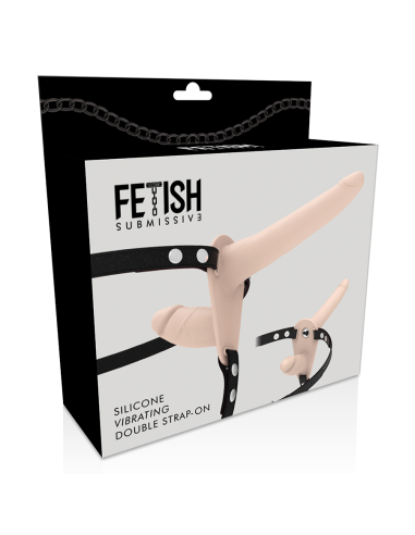 FETISH SUBMISSIVE HARNESS - DOBLE PENETRACIÓN VIBRADOR FLESH UP Arneses Dobles