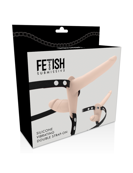 FETISH SUBMISSIVE HARNESS - DOBLE PENETRACIÓN VIBRADOR FLESH UP Arneses Dobles