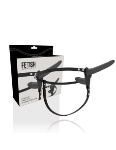 FETISH SUBMISSIVE HARNESS - DOBLE PENETRACIÓN VIBRADOR FLESH UP Arneses Dobles 2