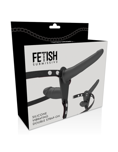 FETISH SUBMISSIVE HARNESS - DOBLE PENETRACIÓN VIBRADOR NEGRO Arneses Dobles