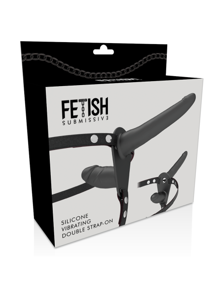 FETISH SUBMISSIVE HARNESS - DOBLE PENETRACIÓN VIBRADOR NEGRO Arneses Dobles