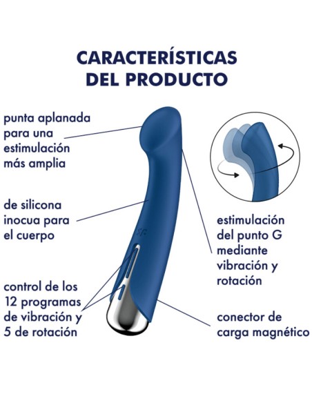 SATISFYER - SPINNING G-SPORT 1 VIBRADOR ROTADOR AZUL Vibradores Punto G