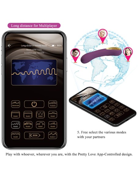 PRETTY LOVE - ETHAN VIBRADOR RECARGABLE LILA Vibradores Punto G