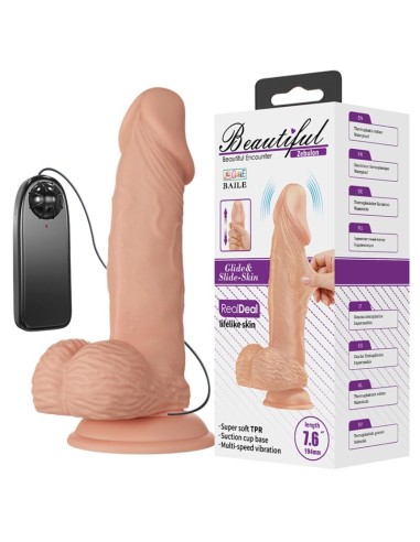 BAILE - BEAUTIFUL ENCOUNTER ZEBULON VIBRACIÓN 19.4 CM NATURAL Vibradores Realísticos