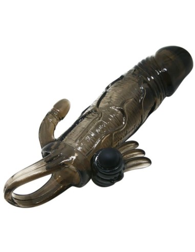 BAILE - BRAVE MAN FUNDA PENE ANAL Y CLITORIS VIBRADOR 16.5 CM NEGRO Fundas Pene con Extensión