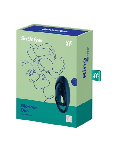 SATISFYER - GLORIOUS DUO ANILLO VIBRADOR AZUL Anillos con Vibración
