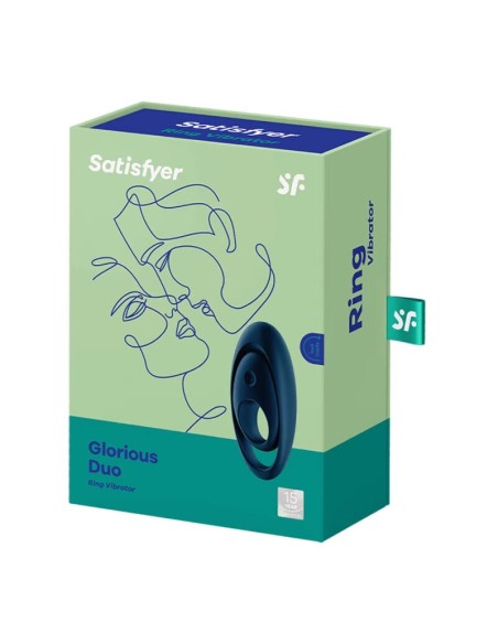 SATISFYER - GLORIOUS DUO ANILLO VIBRADOR AZUL Anillos con Vibración