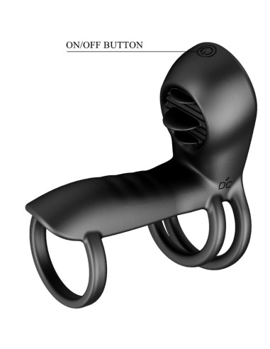 PRETTY LOVE - JAMMY FUNDA DE PENE 12 VIBRACIONES CON LENGUA RECARGABLE SILICONA Anillos con Vibración