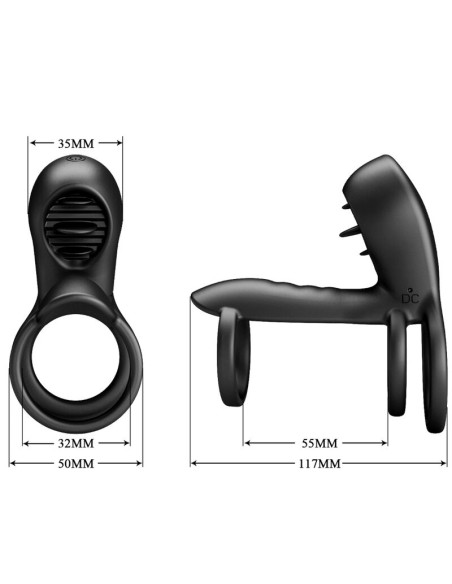 PRETTY LOVE - JAMMY FUNDA DE PENE 12 VIBRACIONES CON LENGUA RECARGABLE SILICONA Anillos con Vibración