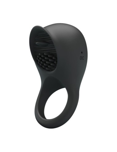 PRETTY LOVE - ANILLO VIBRADOR PARA PENE CON LENGUA NEGRO Anillos con Vibración