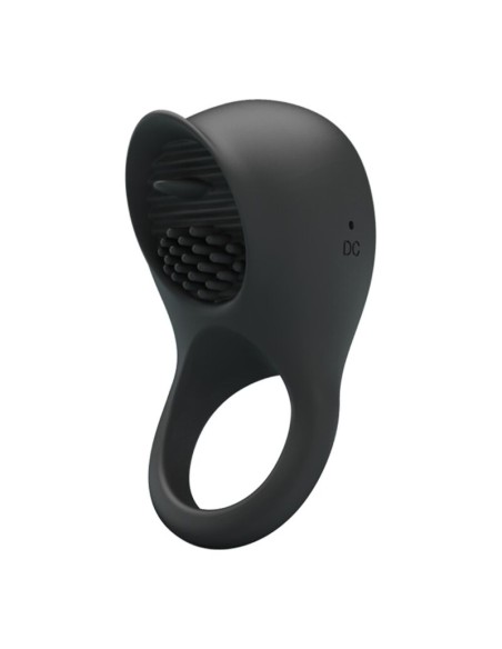 PRETTY LOVE - ANILLO VIBRADOR PARA PENE CON LENGUA NEGRO Anillos con Vibración