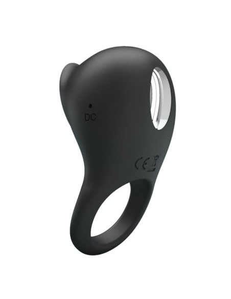 PRETTY LOVE - ANILLO VIBRADOR PARA PENE CON LENGUA NEGRO Anillos con Vibración