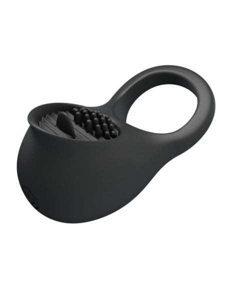 PRETTY LOVE - ANILLO VIBRADOR PARA PENE CON LENGUA NEGRO Anillos con Vibración
