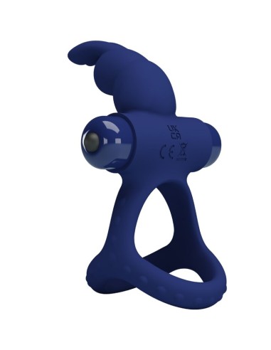 PRETTY LOVE - LUCHITO DOBLE ANILLO VIBRADOR RABBIT AZUL Anillos con Vibración