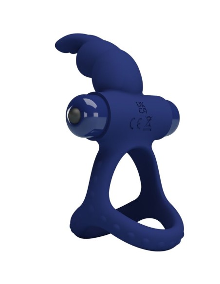 PRETTY LOVE - LUCHITO DOBLE ANILLO VIBRADOR RABBIT AZUL Anillos con Vibración