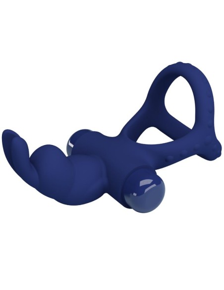 PRETTY LOVE - LUCHITO DOBLE ANILLO VIBRADOR RABBIT AZUL Anillos con Vibración