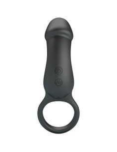 PRETTY LOVE - ANILLO VIBRADOR PARA PENE CON LENGUA NEGRO Anillos con Vibración 2