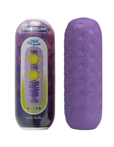 PRETTY LOVE - TWIN BALLS MASTURBADOR MASCULINO MORADO Masturbadores varios